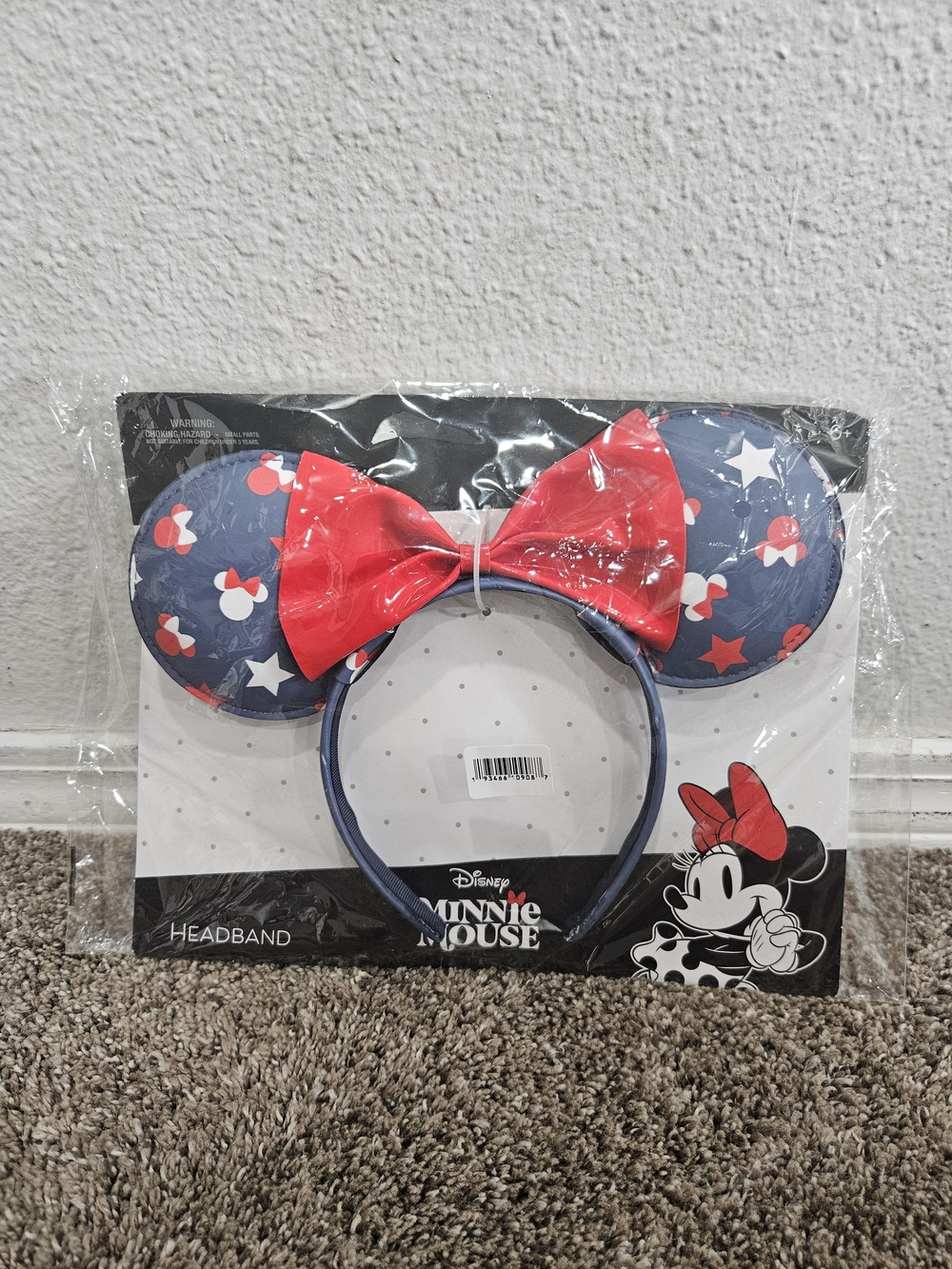 Disney Minnie Mouse Ears Headband Red White Blue Bow Kids
